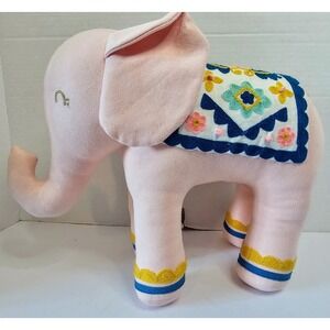 Pillowfort Pink Elephant Embroidered Plush Stuffed Animal Toy Braided‎ Tail